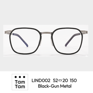 [TamTam] LIND02 Premium Lightweight Flexible TR Rim Optical Glasses <b>Frame</b> with Titanium Temple - Product Image 3