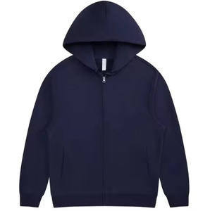 Sweat à capuche décontracté personnalisé de haute qualité, respirant, avec logo imprimé en relief, en coton surdimensionné, double fermeture éclair, en molleton épais, pour homme - Product Image 4
