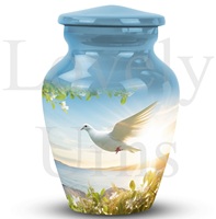 Urne commémorative classique en aluminium Dove pour conserver les cendres, urne funéraire pour cendres humaines, décoration commémorative