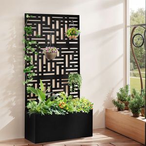 Jardinière en métal de 70 pouces de hauteur avec treillis pour plantes grimpantes et légumes, treillis de clôture et portail - Product Image 2