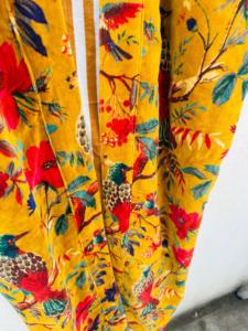 Kimono unisexe en velours, robe longue en coton, manches longues, col en V, fermeture à cordon, style classique, tissu tissé doux, motif floral - Product Image 3