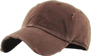 Brown 6-Panel Baseball <b>Cap</b> Cotton Washed Unisex Casual Fitted Hat Adult Solid Color Four Seasons - Product Image 3