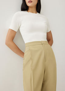 Pantalones de Vestir de Cintura Alta para Mujer, Diseño de Crepé, Pantalones Casuales para Mujer, OEM ODM - Product Image 3