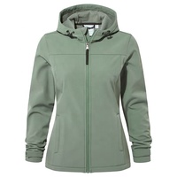 Dames lichtgewicht mauve softshell jack met capuchon, winddicht & waterdicht, nylon shell, digitale print, volledige rits, geschikt voor outdoor running