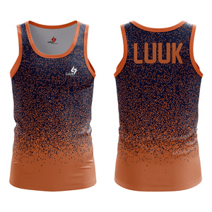 Débardeurs de sport personnalisés pour hommes, de haute qualité, entièrement imprimés, à col rond, séchage rapide, vêtements de sport, 100% coton tricoté, décontractés - Product Image 1