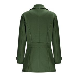 Manteau long élégant pour femme avec ceinture, double boutonnage, revers, coupe-vent, veste d'hiver personnalisée - Product Image 2