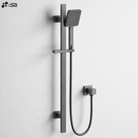 Rail de douche coulissant réglable en laiton certifié à faible teneur en plomb, avec douchette à fonction unique et jet de pluie doux, finition chromée pour salle de bain