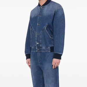 <b>Custom</b> Made Men's Loose Fit Cotton Jean <b>Jacket</b> Long Stretch Streetwear <b>Denim</b> Coat for Winter Outwear <b>Denim</b> Bomber <b>Jacket</b> - Product Image 6