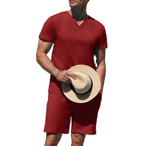 Top Quality Wholesale <b>Men's</b> Stylish Summer Two Piece Set <b>Short</b> Sleeve T Shirt and <b>Shorts</b> Casual Street wear Outfit for <b>Lounging</b> - Product Image 4