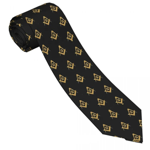 Corbata Masónica de la Logia Azul, Negra y Dorada 2026, Regalia Masónica, Logotipo Personalizado Impreso por Transferencia Térmica, Servicio OEM, Personalizable - Product Image 5