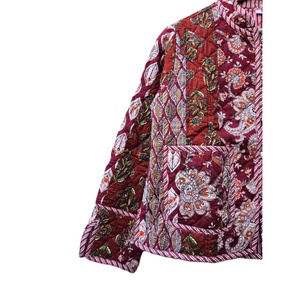 Chaqueta de Invierno Acolchada de Algodón Reversible, Ecológica y Hecha a Mano para Mujer, Estilo Artesanal, Transpirable y Estampada - Product Image 2