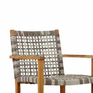 Chaise de salle à manger Wira en teck de style mid-century, fauteuil en corde tressée, siège de jardin extérieur pour hôtel et restaurant - Product Image 3