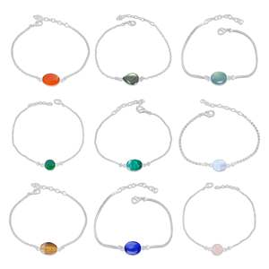 Wholesale Lot Multi Color Silver Plated Women <b>Bracelets</b> Assorted <b>Crystal</b> Handmade Bezel Designer Chain <b>Bracelets</b> For Women - Product Image 1