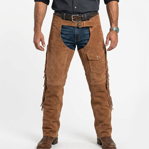 Professional Suede Western Riding <b>Chaps</b> Full Length Horse Legwear Reinforced Construction Made to Order Wholesale Factory - Product Image 1
