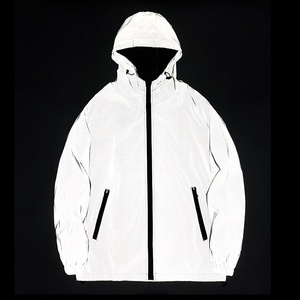 Veste réfléchissante pour hommes qui brille dans le noir, manteau décontracté pour l'extérieur, coupe-vent respirant de grande taille, pour la course, le cyclisme, la randonnée, la pluie - Product Image 4