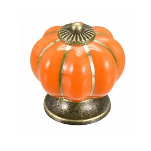 Perillas de cerámica hechas a mano estilo calabaza, tiradores de tocador para armario, armario, cajón, perillas de armario de cocina, perillas de tocador - Product Image 2