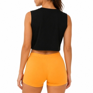 Conjunto de Top Corto y Pantalones Cortos para Mujer, Premium, Cómodo, Transpirable, Ligero, Elegante, Elástico, para Uso Diario, Corte Relajado - Product Image 3