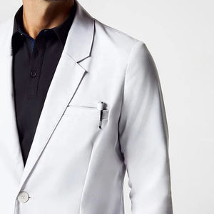 Blouse de laboratoire unisexe en toile blanche extensible (spandex/polyester) grande taille, nouveau design, confortable, séchage rapide, pour usage hospitalier, en promotion en ligne - Product Image 3