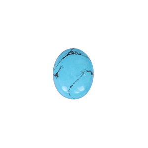 Pierre précieuse turquoise synthétique bleue ovale cabochon 10,5 carats 21x16 mm, pierre non montée pour la fabrication de bijoux par Ishu Gems - Product Image 1