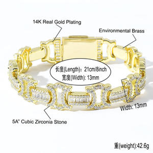 Luxury VVS Moissanite Diamond Iced Out Cuban Link Hip Hop Bracelet <b>for</b> <b>Men</b> 925 Sterling Silver Custom Jewelry Available <b>for</b> Sale - Product Image 6