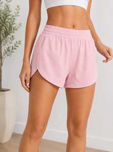 Shorts de sport athlétiques taille haute pour femmes, séchage rapide, légers, pour entraînement, gym, fitness, avec doublure intérieure OEM/ODM - Product Image 4