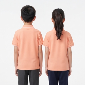 Polo personnalisable pour enfants, manches courtes, col rabattu, coupe classique, coton et polyester, haut décontracté - Product Image 3