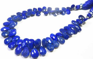 Perles de pierres précieuses naturelles de qualité supérieure en Lapis Lazuli, taille poire, facettées, percées sur le côté, 7-11mm, bleues, brin de 8 pouces, pour DIY - Product Image 4