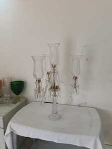 Candélabre en cristal Ashok International à trois bras coniques, en verre transparent, fait main, de haute qualité, décoration d'intérieur durable - Product Image 5