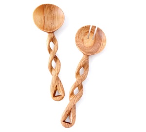 Ensemble de 2 cuillères à salade en bois Star Crafts India, écologiques, lavables au lave-vaisselle, en bois d'acacia. - Product Image 5