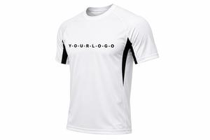 Custom Color Men's White <b>Raglan</b> Sleeve T-Shirt O-Neck Quick Dry Knitted Polyester Sporty Eco-Friendly 180g Custom Print Front - Product Image 3