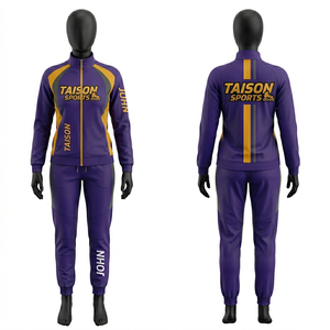 Women <b>Roller</b> Skating Tracksuit Premium 300 GSM Soft Polyester Fleece Purple With Gold Paneling Custom Print Logo Set - Product Image 1