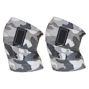 Suministro al por mayor de vendas profesionales para rodillas con tecnología de tejido de goma antideslizante y personalización de marca para sentadillas de alta resistencia - Product Image 3