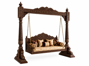 Columpio de Madera Tallado a Mano Estilo Palacio Maharani - Product Image 2