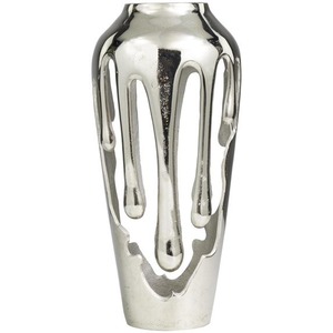 Vase de table en aluminium fait main, design abstrait effet goutte, motif floral foncé, Jaffs Exports Jf62011, provenance Uttar Pradesh - Product Image 5