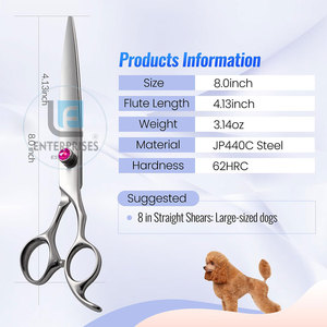 Ciseaux de toilettage pour animaux de compagnie, en acier inoxydable, manuels, légers, durables, de haute qualité, écologiques - Product Image 6