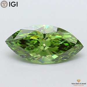 เพชรทรงมาร์คีส์ 1.51 กะรัต ได้รับการรับรองจาก IGI สีเขียวสดใส ระดับความสะอาด VS1 สำหรับแหวนเครื่องประดับสั่งทำพิเศษ - Product Image 1