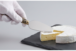 Juego de cuchillos para queso de acero inoxidable, 3 piezas, mango negro, ribete dorado, herramientas duraderas para queso, utensilios de cocina - Product Image 4