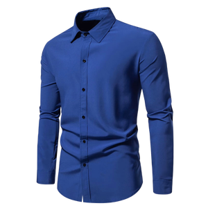 Camisa de Vestir Negra para Hombre, Corte Entallado, Manga Larga, con Botones, Formal, Informal de Negocios, para Oficina, Boda, Fiesta, Premium, Elegante, Cómoda, 100% - Product Image 5