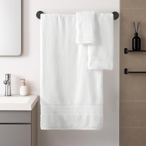 Ensemble de serviettes de toilette en coton 100% uni, rectangulaires, écologiques, séchage rapide, pour usage domestique, couleur unie, violet - Product Image 3