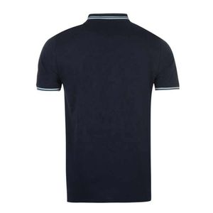 Polo de Manga Corta Azul Marino para Hombre con Ribete en Contraste, Corte Regular, Camiseta Casual de Punto Piqué - Product Image 2