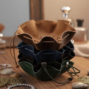 Bolsa de Almacenamiento de Dados de Cuero PU Hecha a Mano con Cordón, Diseño Nuevo, Bolsa de Dados Resistente para Juegos de DND - Product Image 2