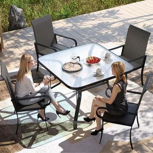 Sedie Impilabili e Pieghevoli in Rattan Ecologico per Giardino/Patio/Ristorante - Telaio in Metallo Impermeabile e Confortevole - Product Image 5