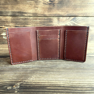 High Quality Genuine Leather Tri Fold <b>Wallet</b> Custom Logo <b>Men</b> Vintage Cowhide <b>Card</b> Holder Business <b>Wallet</b> LTW-0172 - Product Image 5