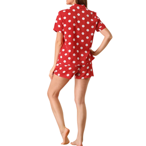 Conjuntos de Pijamas de Mujer con Cuello de Solapa, Manga Larga, Botones y Estampado de Lunares, Proveedor ODM, Fabricación al por Mayor, Primavera, Verano, Otoño - Product Image 3