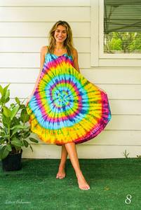 Best Seller Casual Tie Dye Maxi vestido de diseño de moda con estilo moderno tejido de manga larga Maxi vestido - Product Image 2