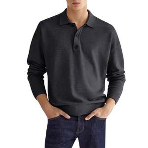 Polos de Golf de Manga Larga con Logotipo Personalizado OEM para Hombre, Casuales de Otoño, Cuello Camisero, Tejido de Punto de Mezcla de Algodón/Poliéster de 220 GSM - Product Image 6