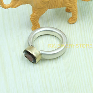 Natural Garnet <b>Ring</b> 925 Sterling Silver Brass Bezel Set <b>Ring</b> Handmade Gemstone <b>Statement</b> <b>Ring</b> Oval Faceted Garnet Jewelryfor her - Product Image 3