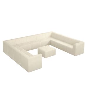 Divano componibile moderno e minimalista a forma di U comodo divano letto in velluto a coste compresso per soggiorno camera da letto-BEIGE - Product Image 4