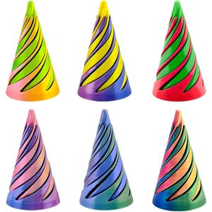 Set di 6 Coni Spiralati Stampati in 3D per Fidget Cube, Giocattolo a Piramide Infinita, Giocattolo Antistress a Spirale - Product Image 1