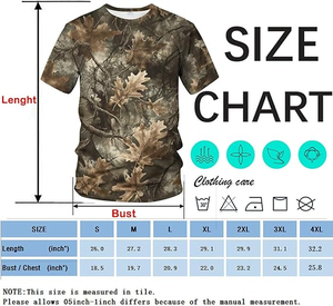 เสื้อยืดลายพรางสำหรับผู้ชาย แขนสั้น เนื้อผ้าระบายอากาศได้ดี เหมาะสำหรับกิจกรรมกลางแจ้ง ป้องกันแบคทีเรีย - Product Image 4